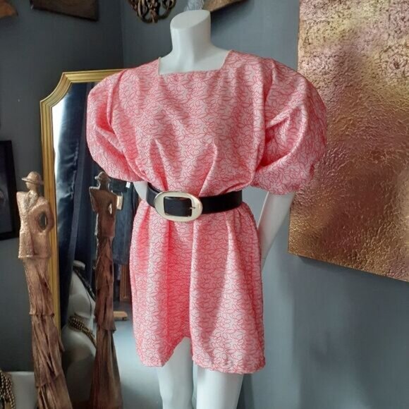 NWT Handmade Puff Sleeved Mini Dress - Picture 2 of 14
